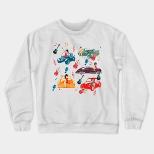 Rockabilly Mania Hot Rods and Pin Ups Crewneck Sweatshirt